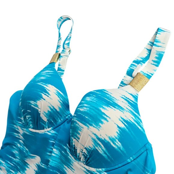 SPANX Womens One Piece Swimsuit, Ruched, Shaping, Underwire, Size 10 B/C - Picture 4 of 8